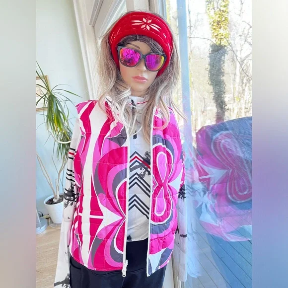 Hilary Radley Pink Geo Puffer Vest - Picture 2 of 8
